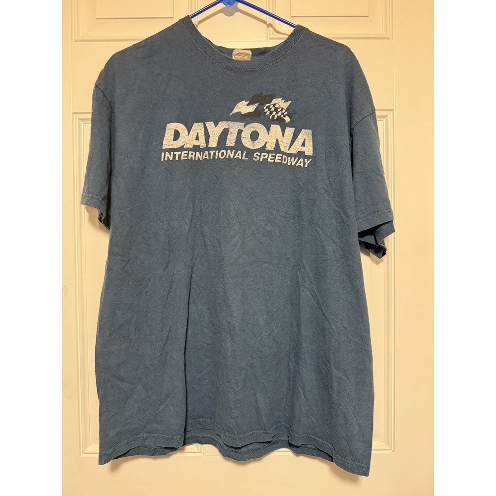 Vtg Daytona International Speedway Shirt - NASCAR Racing Men's Large Blue